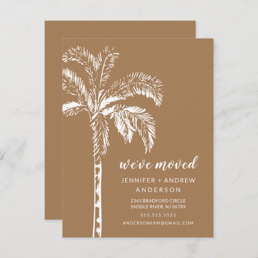 Palm Tree Moving Faire-part moderne (Devant / Derrière)