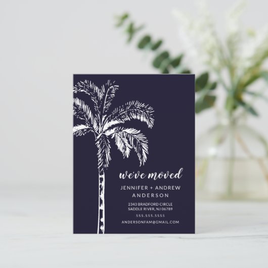 Palm Tree Moving Faire-part moderne (Debout devant)