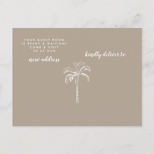 Palm Tree Moving Faire-part moderne (Dos)