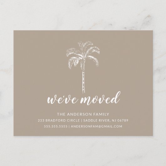 Palm Tree Moving Faire-part moderne (Devant)
