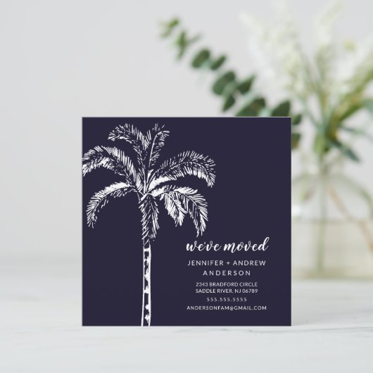 Palm Tree Moving Faire-part moderne (Debout devant)