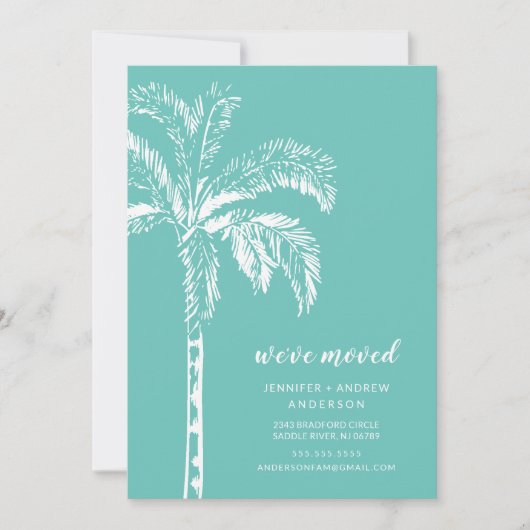 Palm Tree Moving Faire-part moderne (Devant)