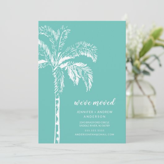 Palm Tree Moving Faire-part moderne (Debout devant)