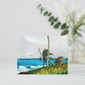 Palm Tree Nassau van Winslow Homer Briefkaart (Staand voorkant)