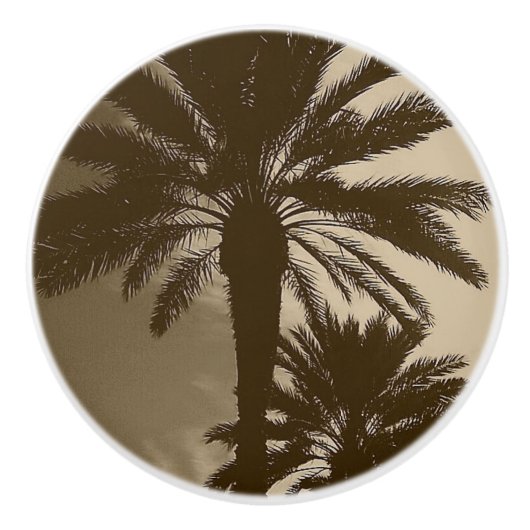 PALM TREE NEUTRAL CABINET KNOB KERAMISCHE KNOP (Voorkant)