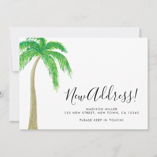 Palm Tree New Address Moving Aankondiging (Voorkant)