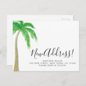 Palm Tree New Address Moving Aankondigingskaart (Voorkant / Achterkant)