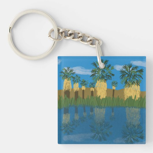 Palm Tree Oasis California Desert Coachella Valley Sleutelhanger (voorkant)