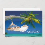 Palm Tree, Ocean & Hammock Je bent uitgenodigd Kaart (Voorkant / Achterkant)