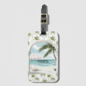 Palm Tree Ocean Paradise Bagagelabel (Voorkant (verticaal))