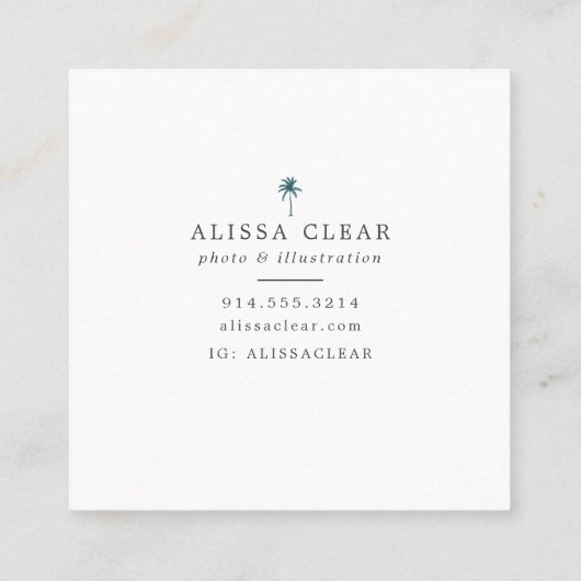 Palm Tree Orned Boho-Chic Carte de visite (Dos)