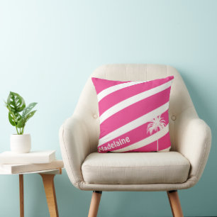 Palm Tree Personal Hot Pink Stripe Sierkussen
