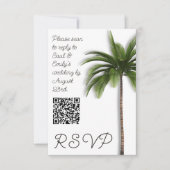 Palm Tree QR-code Evenement Bruiloft RSVP Kaartje (Voorkant)