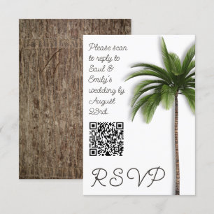 Palm Tree QR-code Evenement Bruiloft RSVP Kaartje