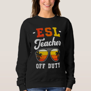 Palm Tree Retro Style Tropisch strand ESL Teacher Trui