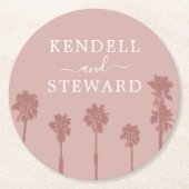 Palm Tree Romance Trouwsuite Papier Onderzetter (Voorkant)