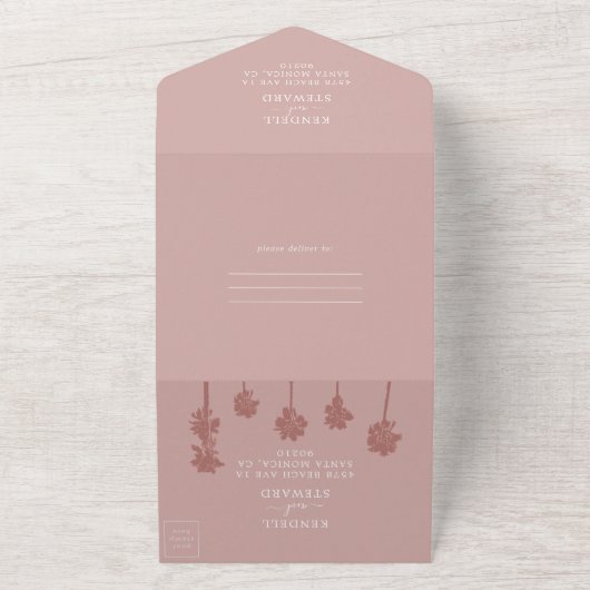 Palm Tree Romance Wedding Suite All In One Uitnodiging (Buitenkant)