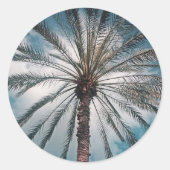Palm Tree- Ronde Sticker (Voorkant)