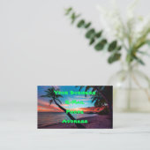 Palm Tree Sandy Beach Tropical Paradise Island Visitekaartje (Staand voorkant)