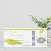 Palm Tree Save the Date Boarding Pass Jamaïque (Debout devant)