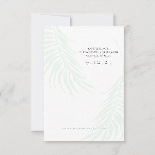 Palm Tree Save the Date Wedding Photo Card (Voorkant)