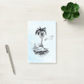 Palm Tree & Seagull sur Post-it notes (Bureau)