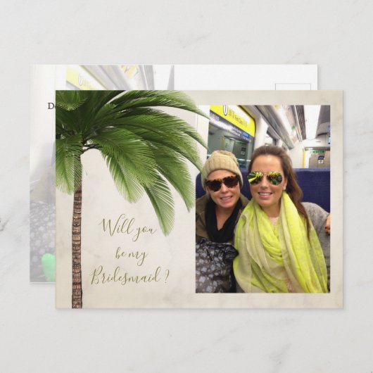 Palm Tree Serez-Vous Mon Invitation D'Épouse (Devant / Derrière)