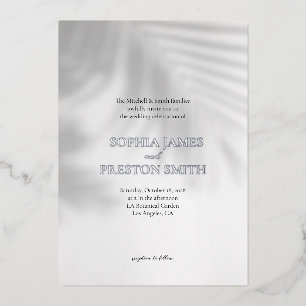 Palm Tree Shadow Mariage moderne Invitation avec h