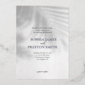 Palm Tree Shadow Mariage moderne Invitation avec h (Recto)