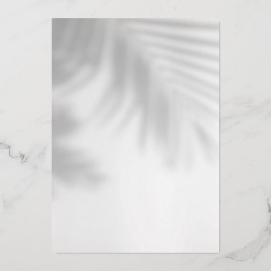 Palm Tree Shadow Mariage moderne Invitation avec h (Verso)