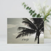 Palm Tree Silhouette Beach Mariage RSVP Réponse (Debout devant)