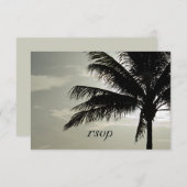 Palm Tree Silhouette Beach Mariage RSVP Réponse (Devant / Derrière)