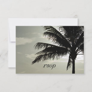 Palm Tree Silhouette Beach Mariage RSVP Réponse