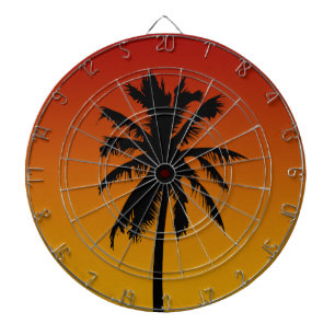 Palm Tree Silhouette Beach Theme Dart Board Dartbord