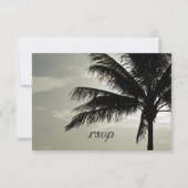 Palm Tree Silhouette Beach Wedding RSVP Response (Voorkant)