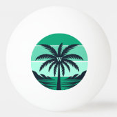 Palm Tree Silhouette Black Striped Green Monogram Pingpongballen (Voorkant)
