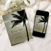 Palm Tree Silhouette General Party Invitation Kaart