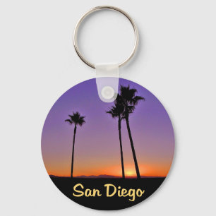 Palm Tree Silhouette in San Diego Sleutelhanger