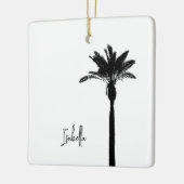 Palm Tree Silhouette NAME Travel Beach Coastal Keramisch Ornament (Links)