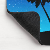 Palm Tree Silhouette op Evening Blue met sterren Muismat (Hoek)