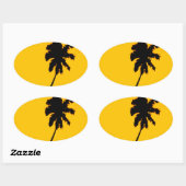Palm Tree Silhouette Ovale Sticker (Vel)