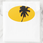 Palm Tree Silhouette Ovale Sticker (Tas)