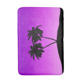 Palm Tree Silhouette tegen Paars schemerlicht Badmat (Voorkant Verticaal)