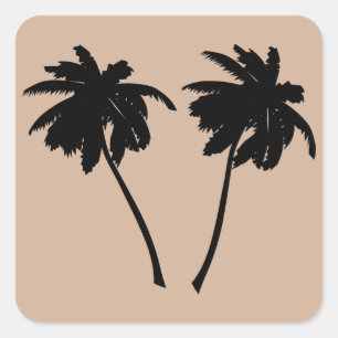 Palm Tree Silhouette Vierkante Sticker