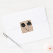 Palm Tree Silhouette Vierkante Sticker (Envelop)