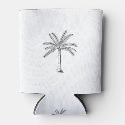 Palm Tree Sketch Black Blikjeskoeler (Voorkant)