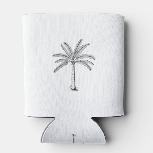 Palm Tree Sketch Black Blikjeskoeler (Achterkant)