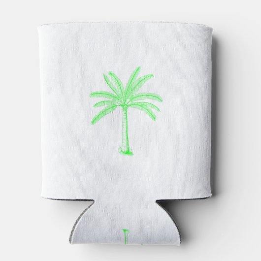 Palm Tree Sketch Green Blikjeskoeler (Achterkant)