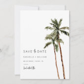 Palm Tree Sla de datum uitnodiging bruiloft (Voorkant)