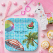 Palm Tree Sun Paraplu Beach Ball Pool Party Papieren Bordje (Feest)